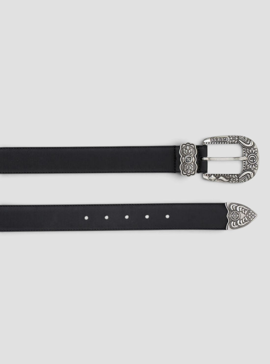 GUESS Womens Black Western Buckle Belt BW9346P6235 Detail View
