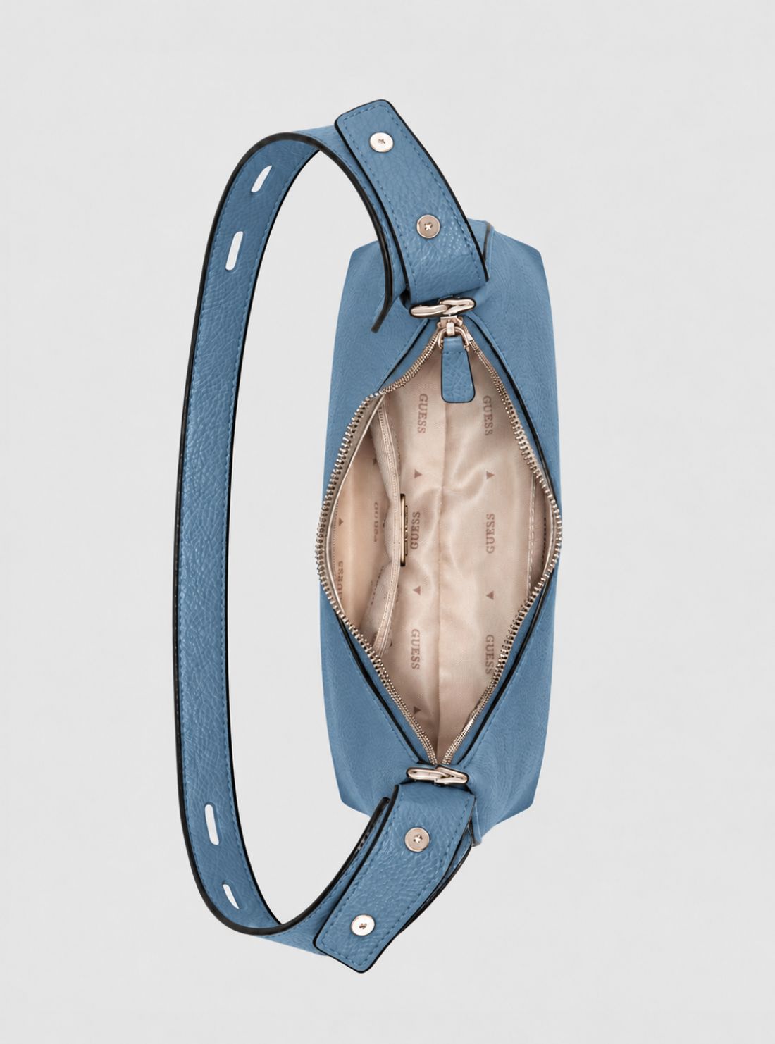 GUESS Womens Steel Blue Freya Shoulder Bag BZ252617 Inside View