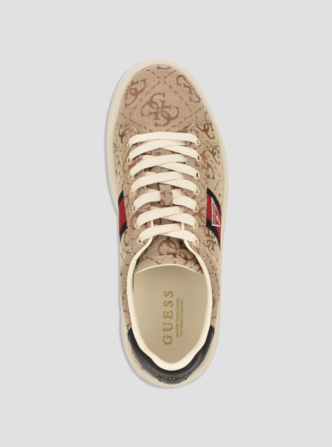 GUESS Mens Brown Caffen2 Sneakers CAFFEN2 Top View