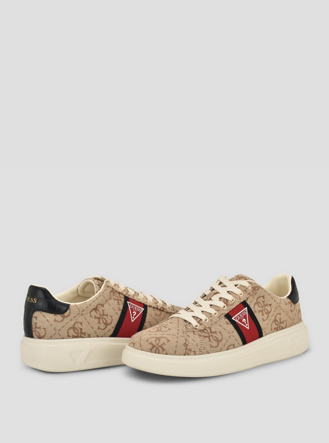 GUESS Mens Brown Caffen2 Sneakers CAFFEN2 Front Side view