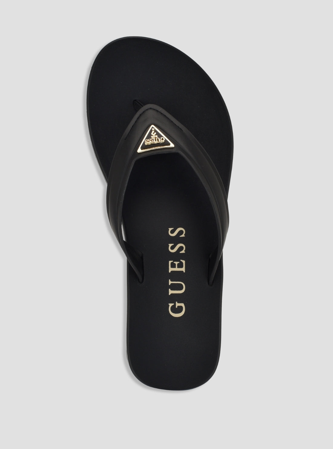 GUESS Womens Black Candry Logo Flip Flop Sandals CANDRY Top View
