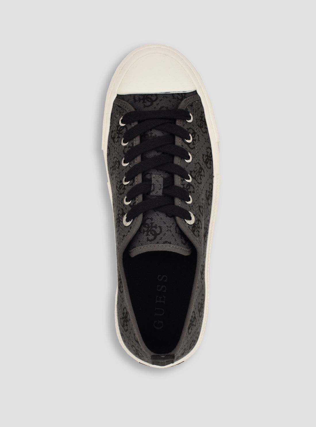 GUESS Footwear Dark Grey Logo Carey Sneakers CAREY Top View