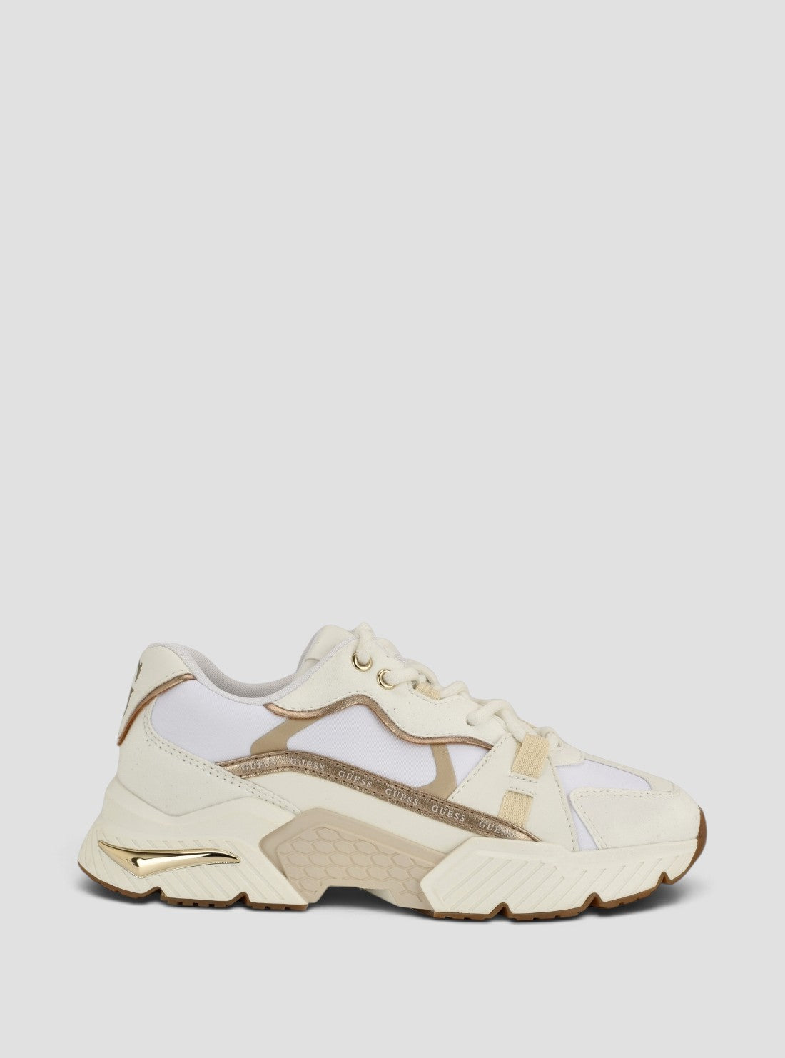 GUESS Womens White Carrli Sneakers CARRLI6 Side View2