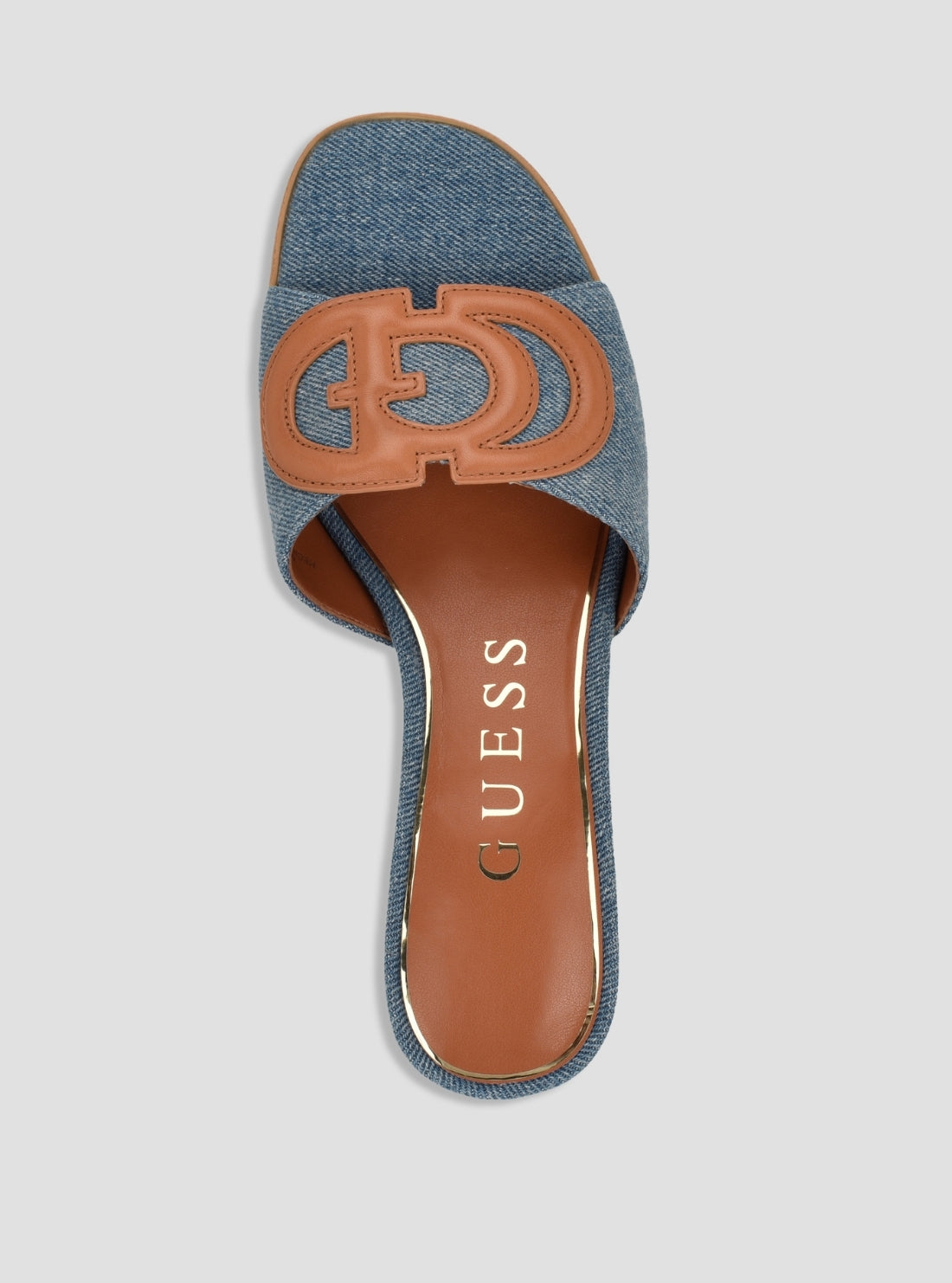 GUESS Womens Medium Blue Cerinna Heeled Sandals CERINNA2 Top View