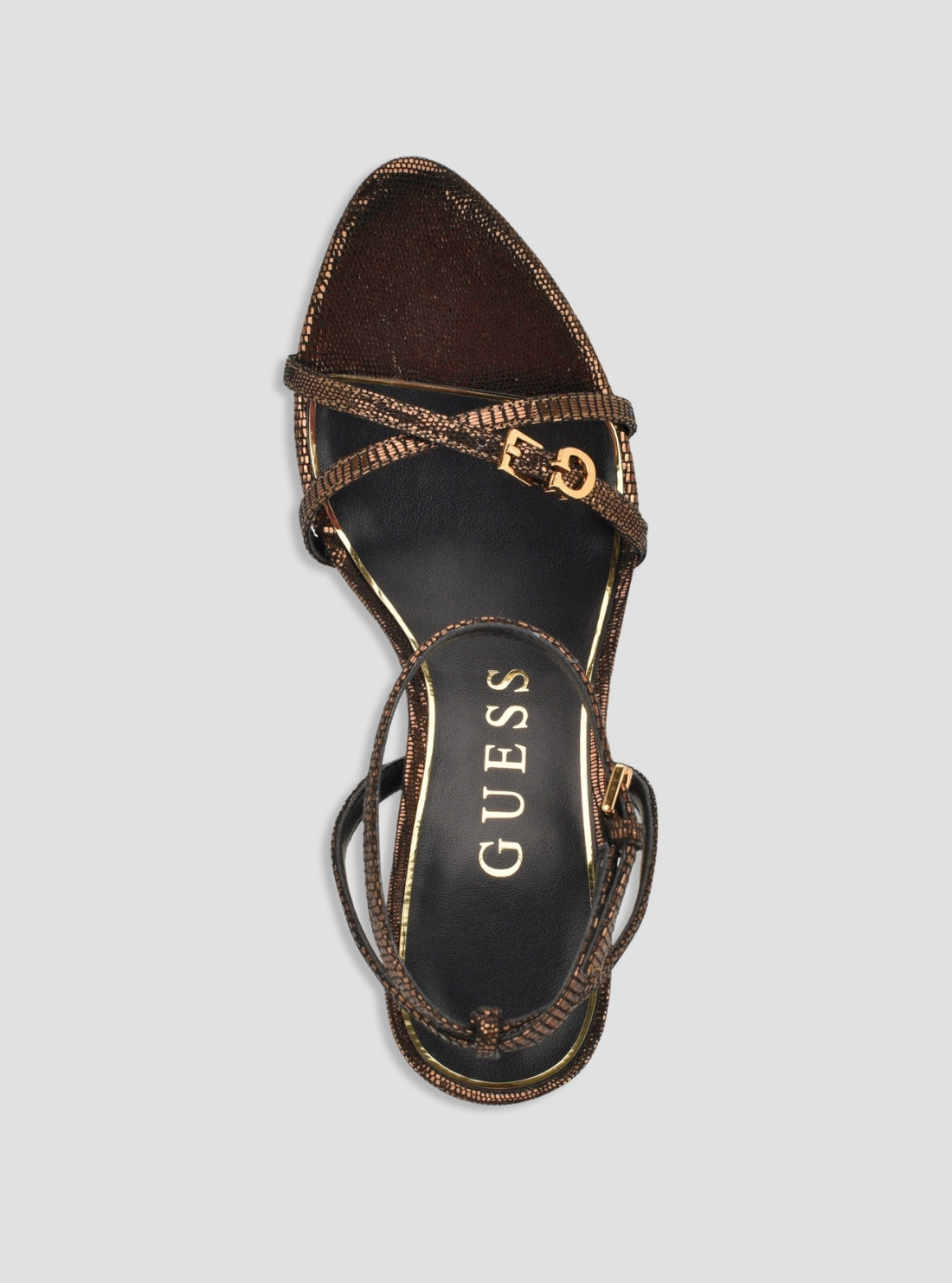 GUESS Footwear Bronze Connee2 Heeled Sandals CONNEE2 Top View
