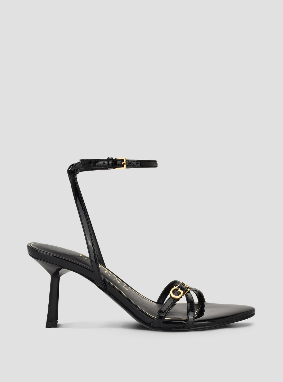 GUESS Foowear Black Connee Heeled Sandals CONNEE Side View