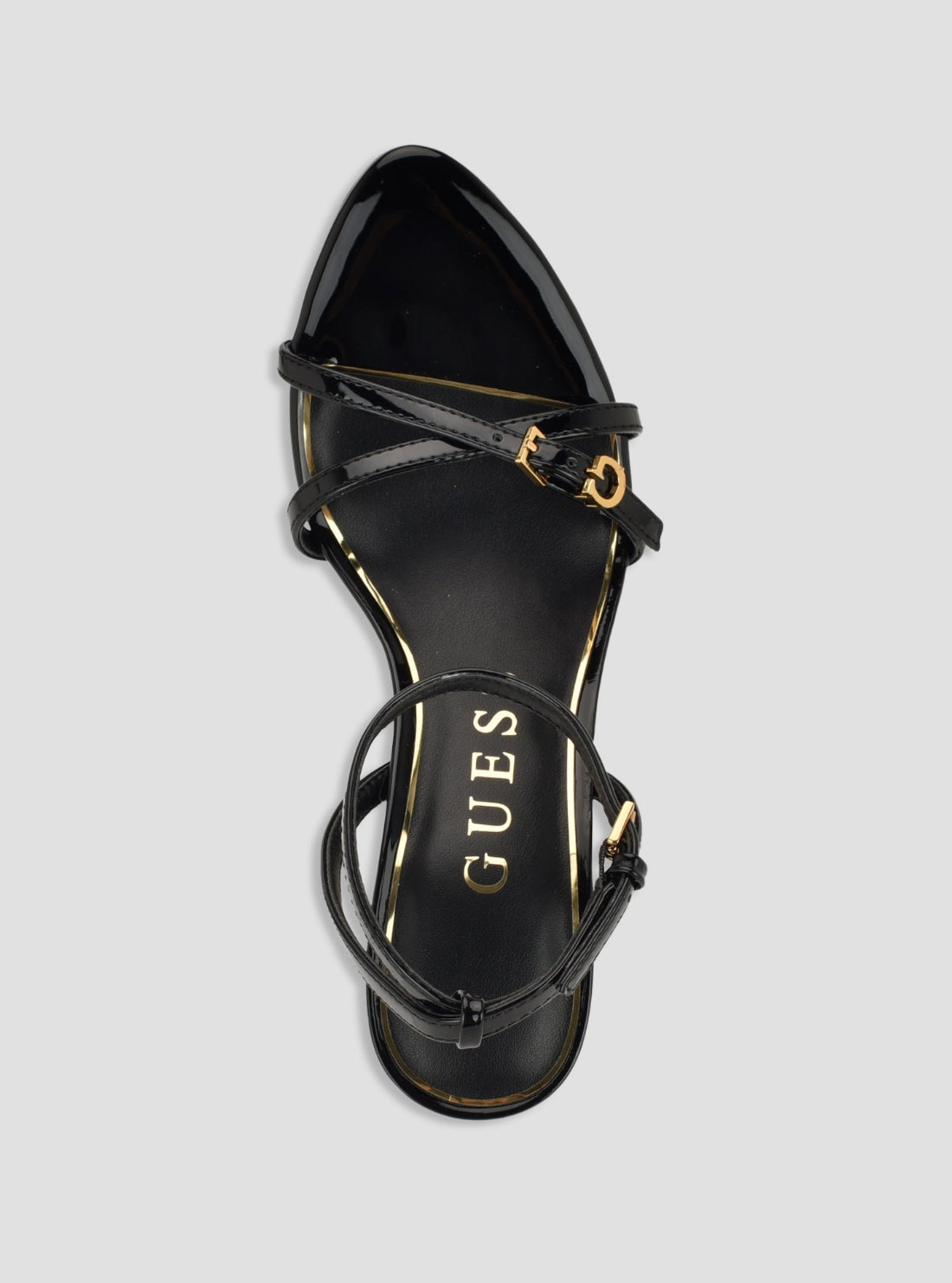 GUESS Foowear Black Connee Heeled Sandals CONNEE Top View