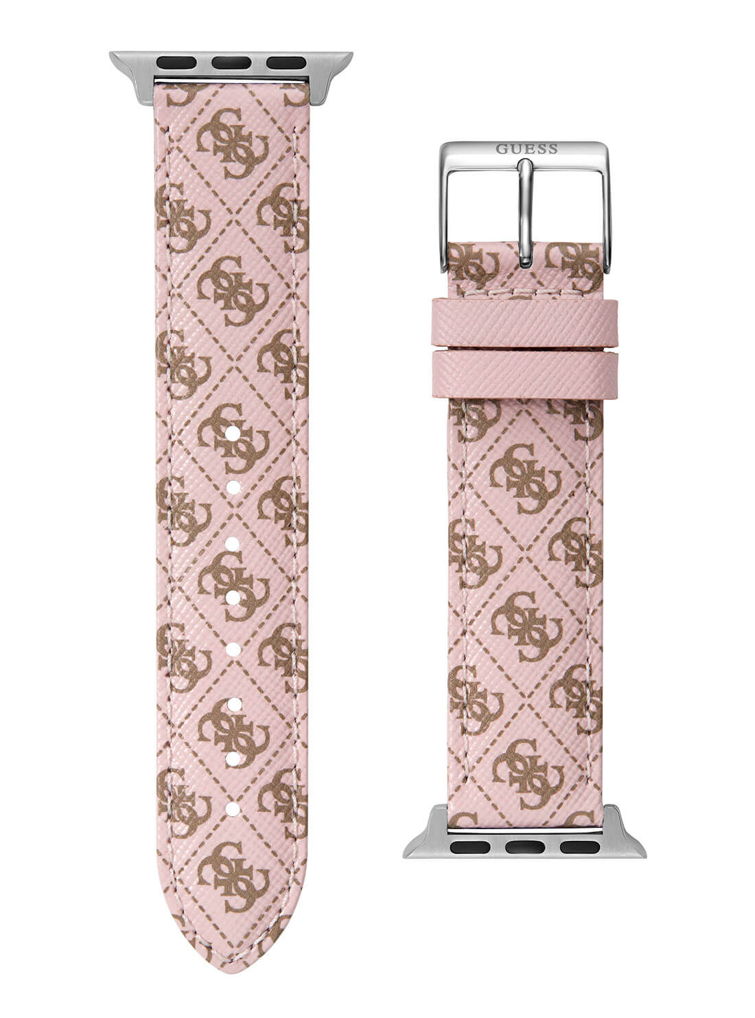 Pink Logo Leather Apple Strap (38-40MM) | GUESS Women's Accessories | strap view