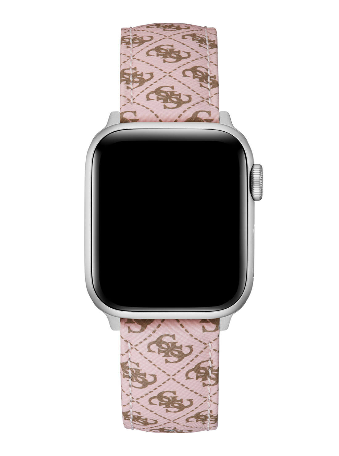 Pink Logo Leather Apple Strap (38-40MM) | GUESS Women's accessories | front view