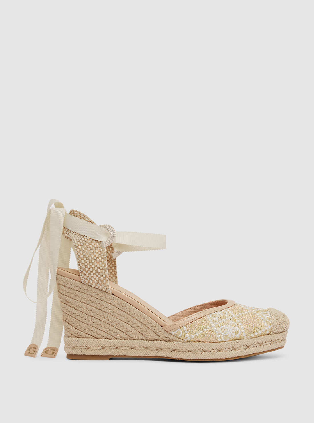 GUESS Womens Beige Cylenay Wedge CYLENAY Side VIew