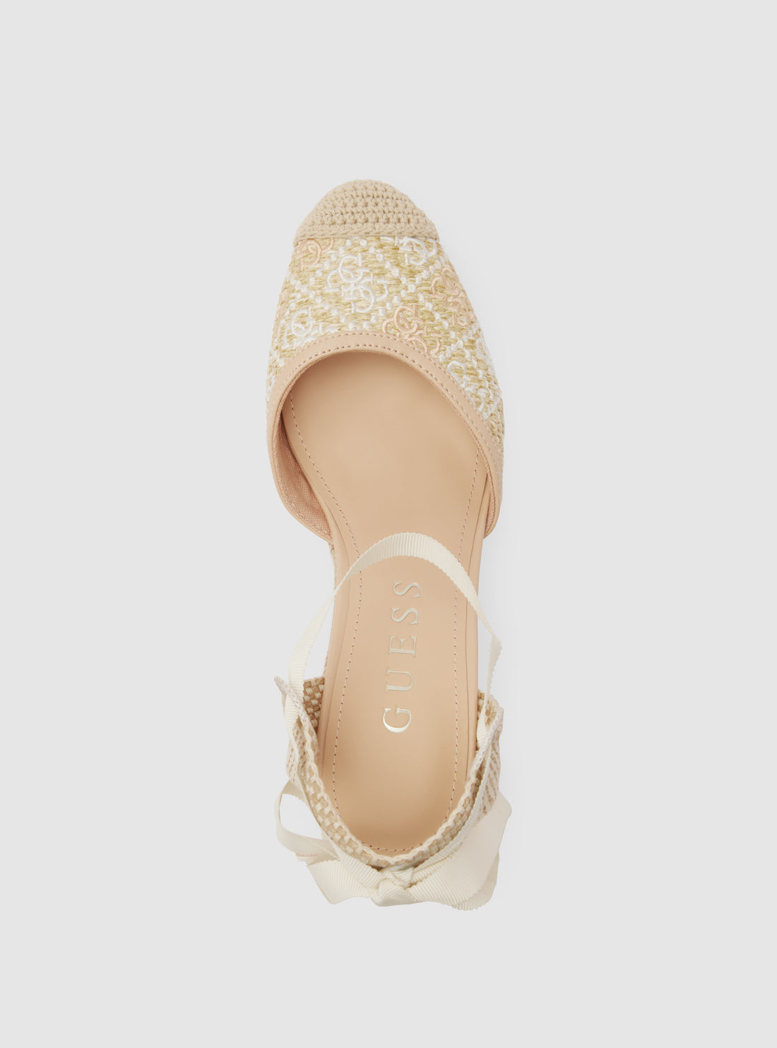 GUESS Womens Beige Cylenay Wedge CYLENAY Top View