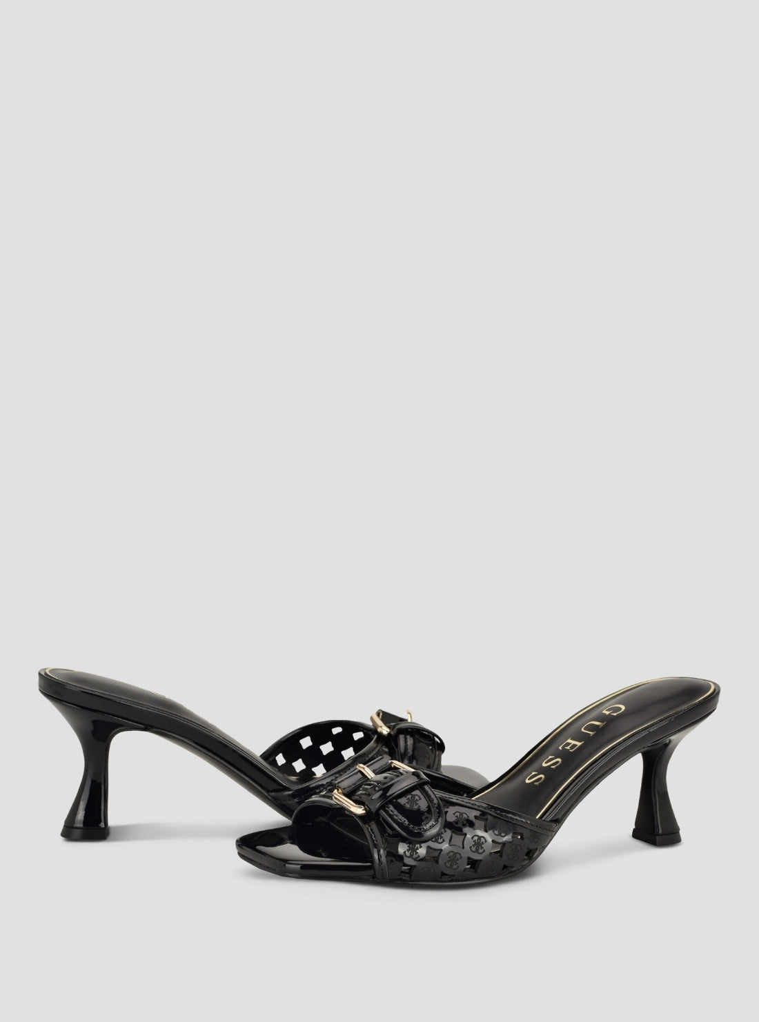 GUESS Footwear Black Dagnee Heeled Sandals DAGNEE Front Side View