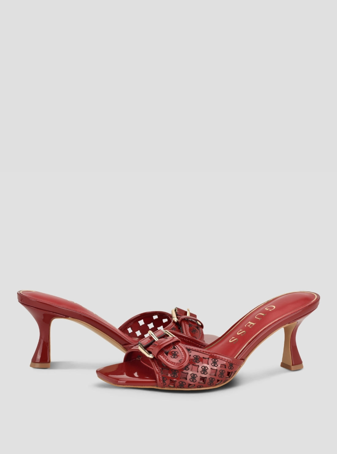 GUESS Footwear Red Dagnee Heeled Sandals DAGNEE Front Side View