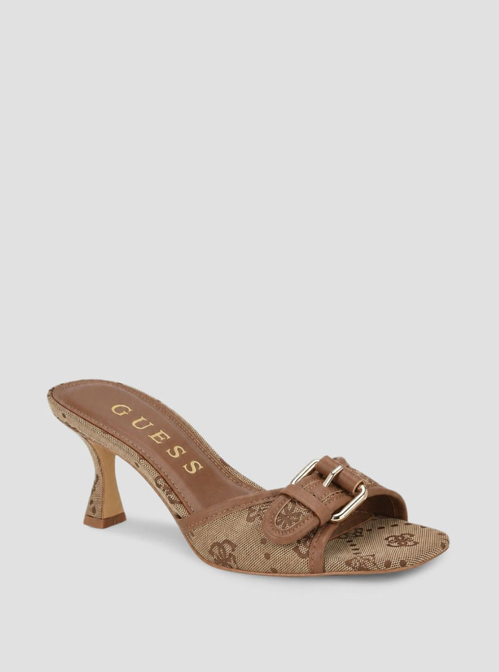 GUESS Footwear Brown Logo Dista2 Kitten Heels DISTA-2 Side View