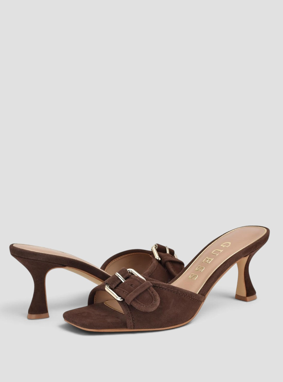 GUESS Footwear Dark Brown Dista Kitten Heels DISTA6 Front Side View
