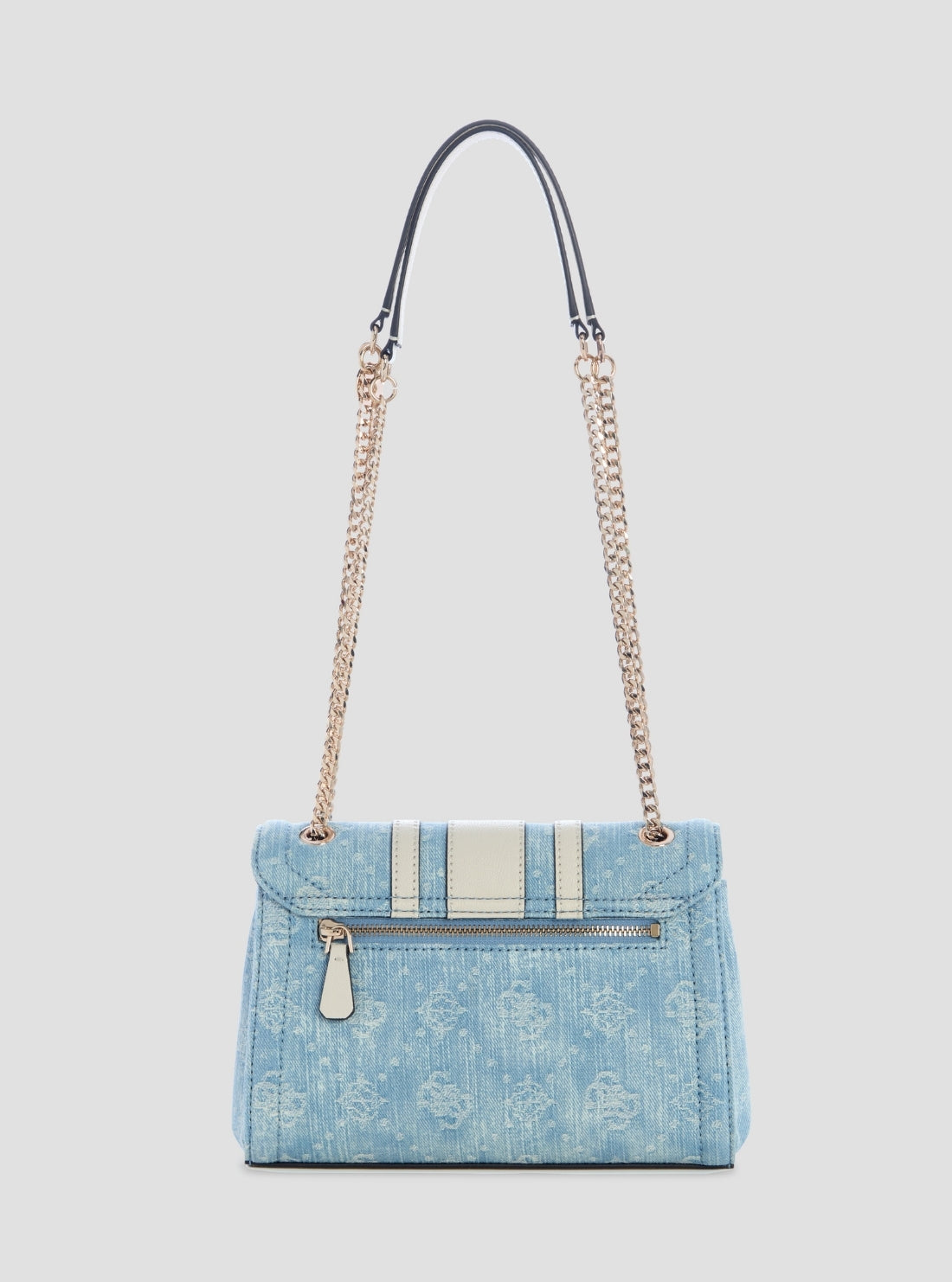 GUESS Womens Denim Logo Noelle II Convertible Crossbody Flap Bag DL967221 Back View