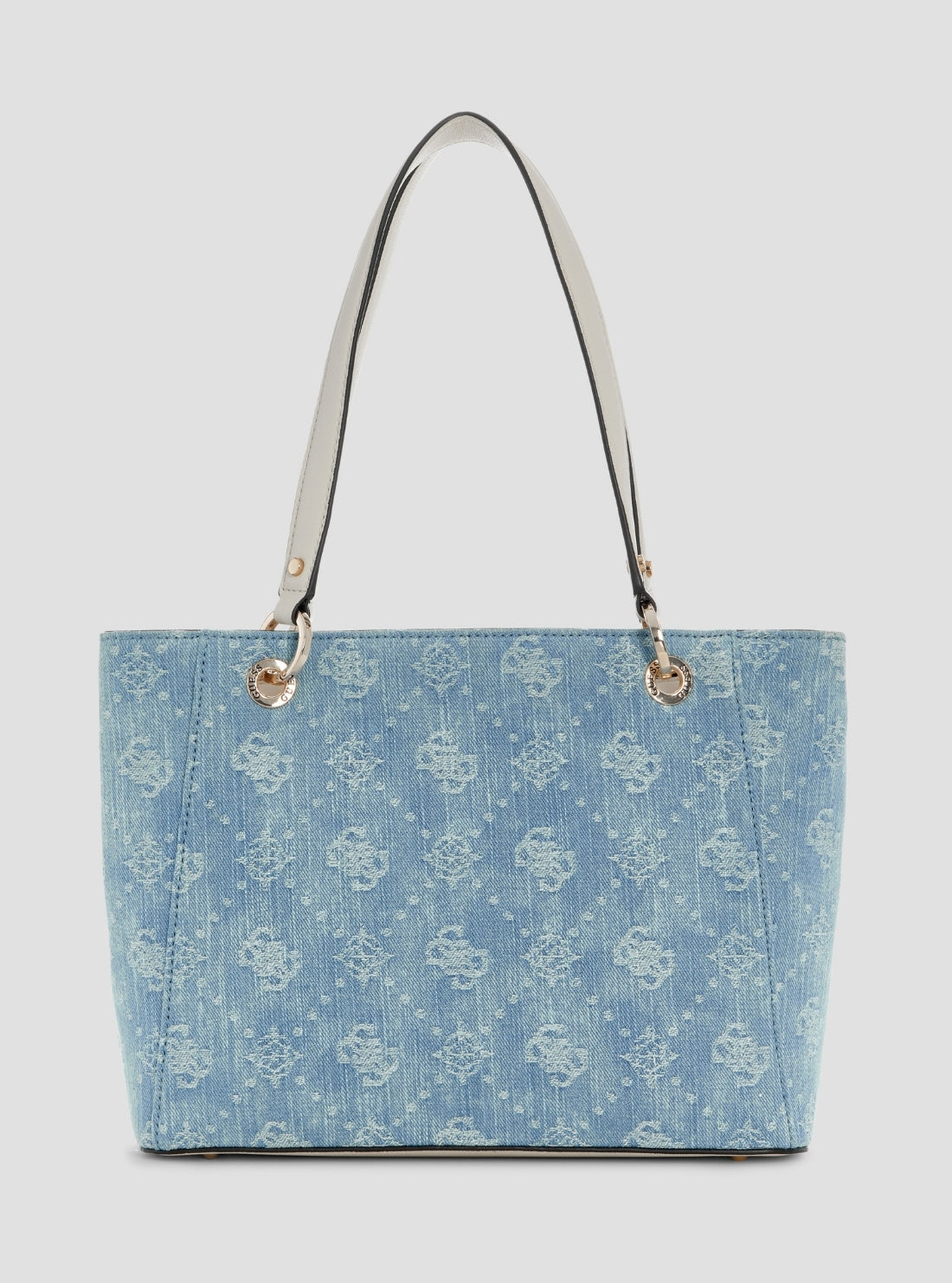 GUESS Womens Denim Logo Noelle II Small Tote Bag DL967224 Back View