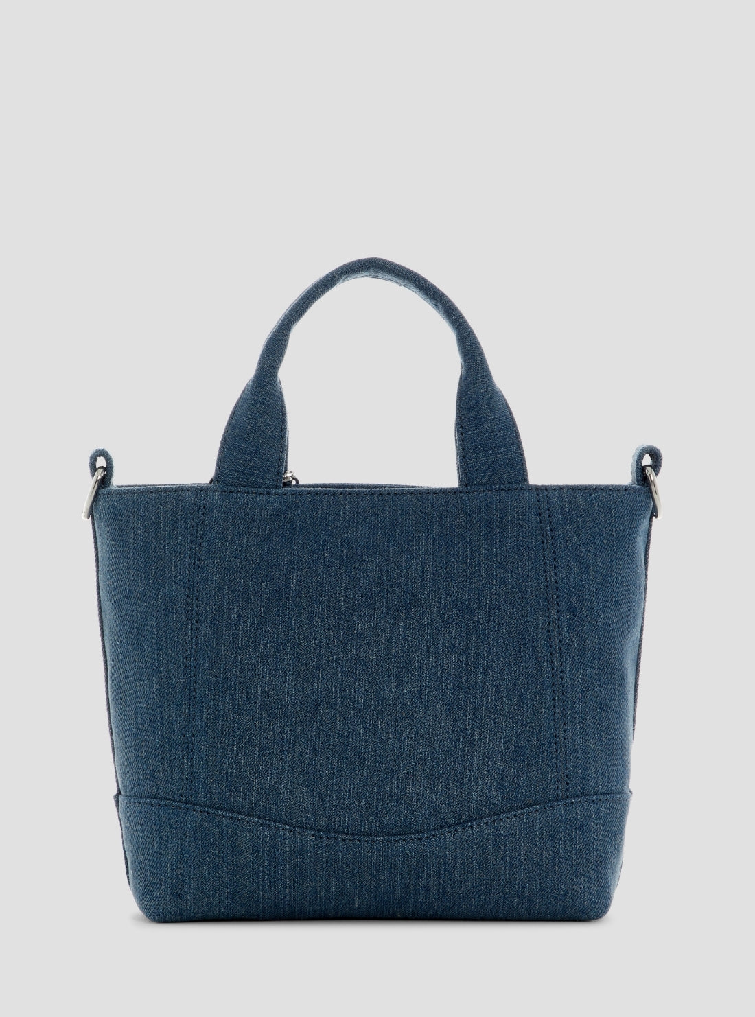 GUESS Womens Blue Sasha Denim Mini Tote Bag DY975175 Back View
