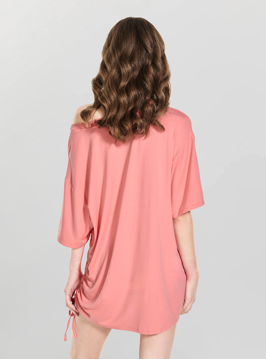 GUESS Womens Eco Pink Triangle Strass Maxi T-Shirt E4GI00K68D2 Back View