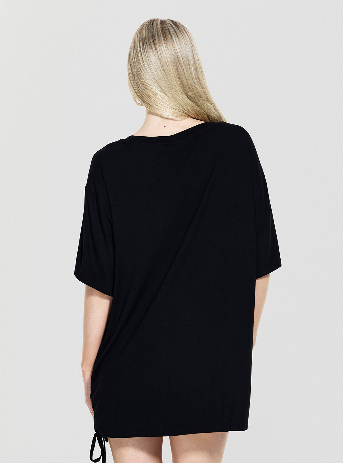 GUESS Womens Eco Black Triangle Strass Maxi T-Shirt E4GI00K68D2 Back View