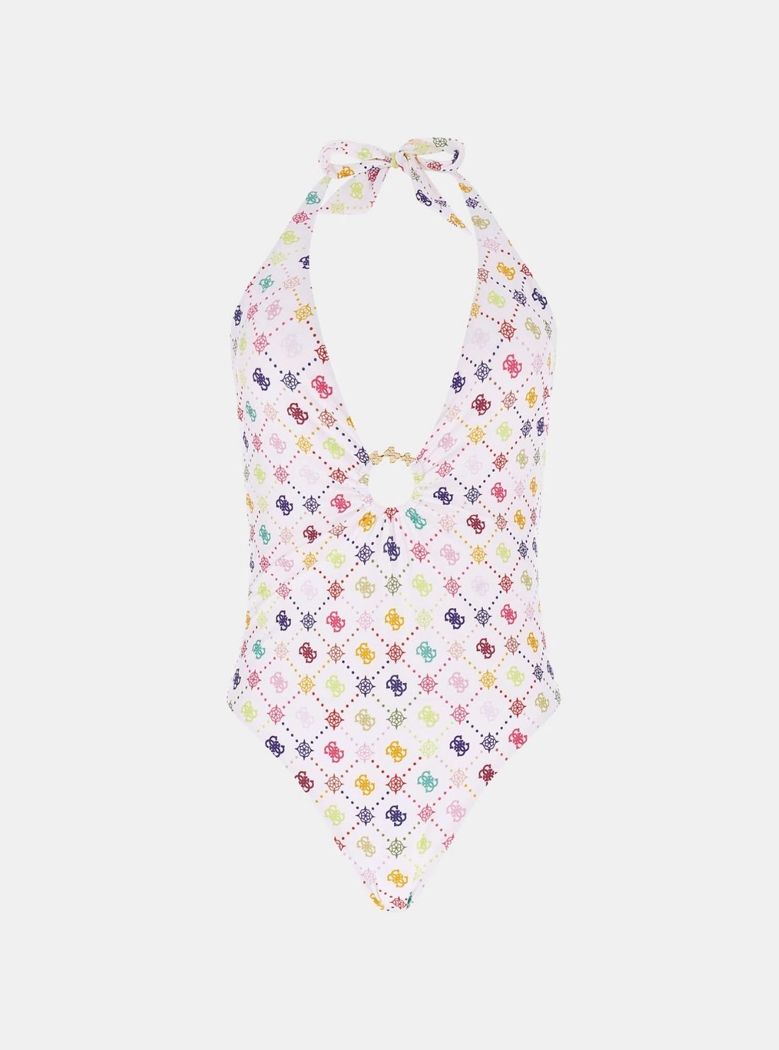 GUESS Womens Eco Multicolours Ines One Piece Swimsuit E6GJ39MC04R Flatlay