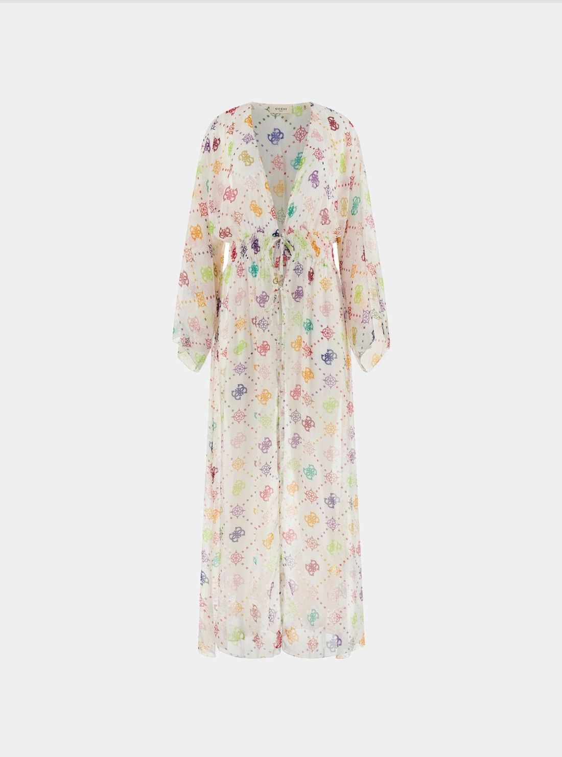GUESS Womens Multicolours Ines Long Kimono E6GK08WE550 Flatlay