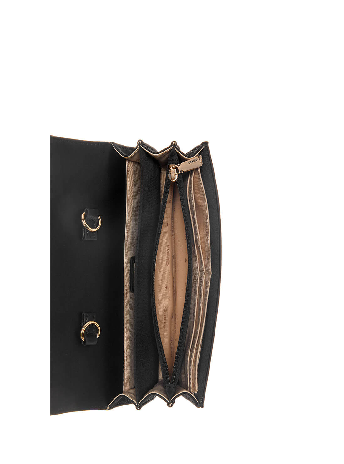 Women's Black Gilded Glamour Crossbody Bag top view