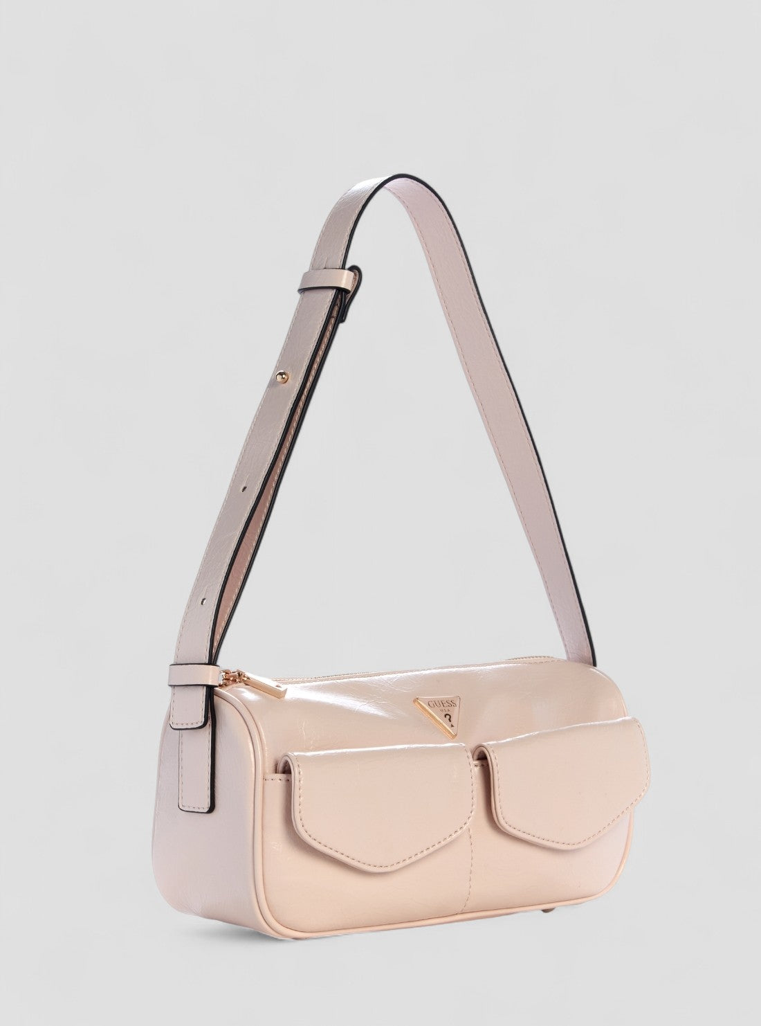 GUESS Womens Pink Waldena Small Top Zip Shoulder Bag EG964617 Front Side View