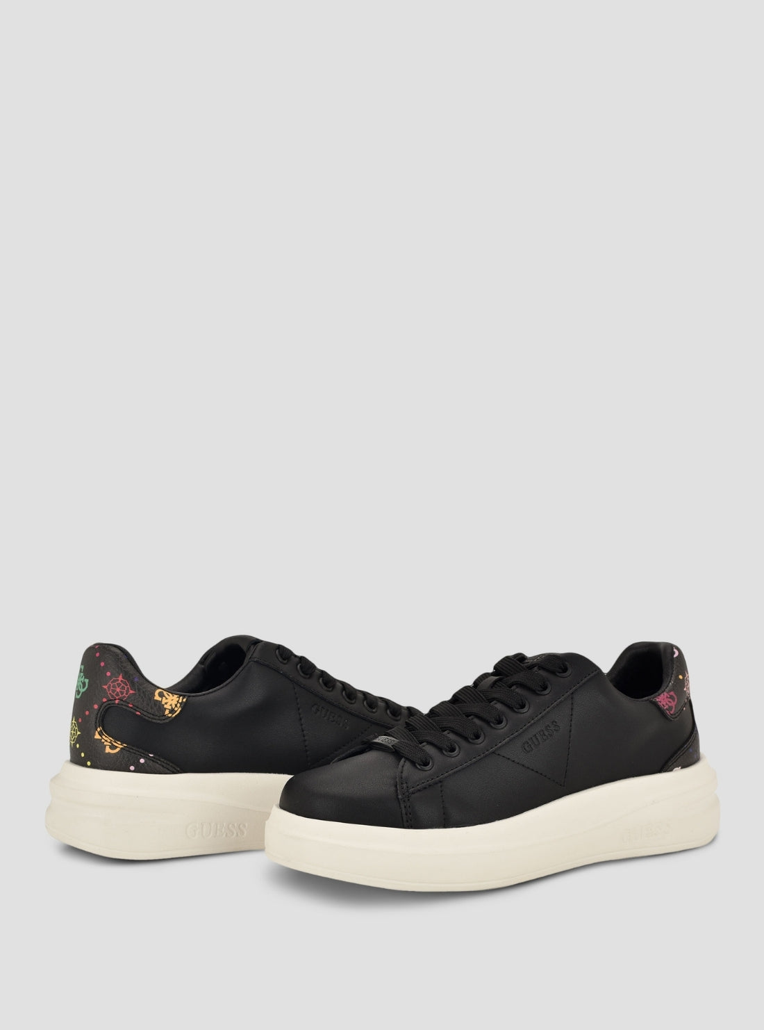GUESS Footwear Black Elbina Sneakers ELBINA11 Front Side View 