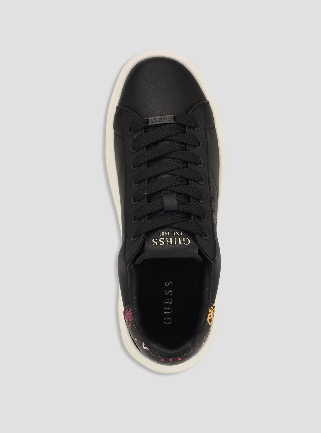 GUESS Footwear Black Elbina Sneakers ELBINA11 Top View
