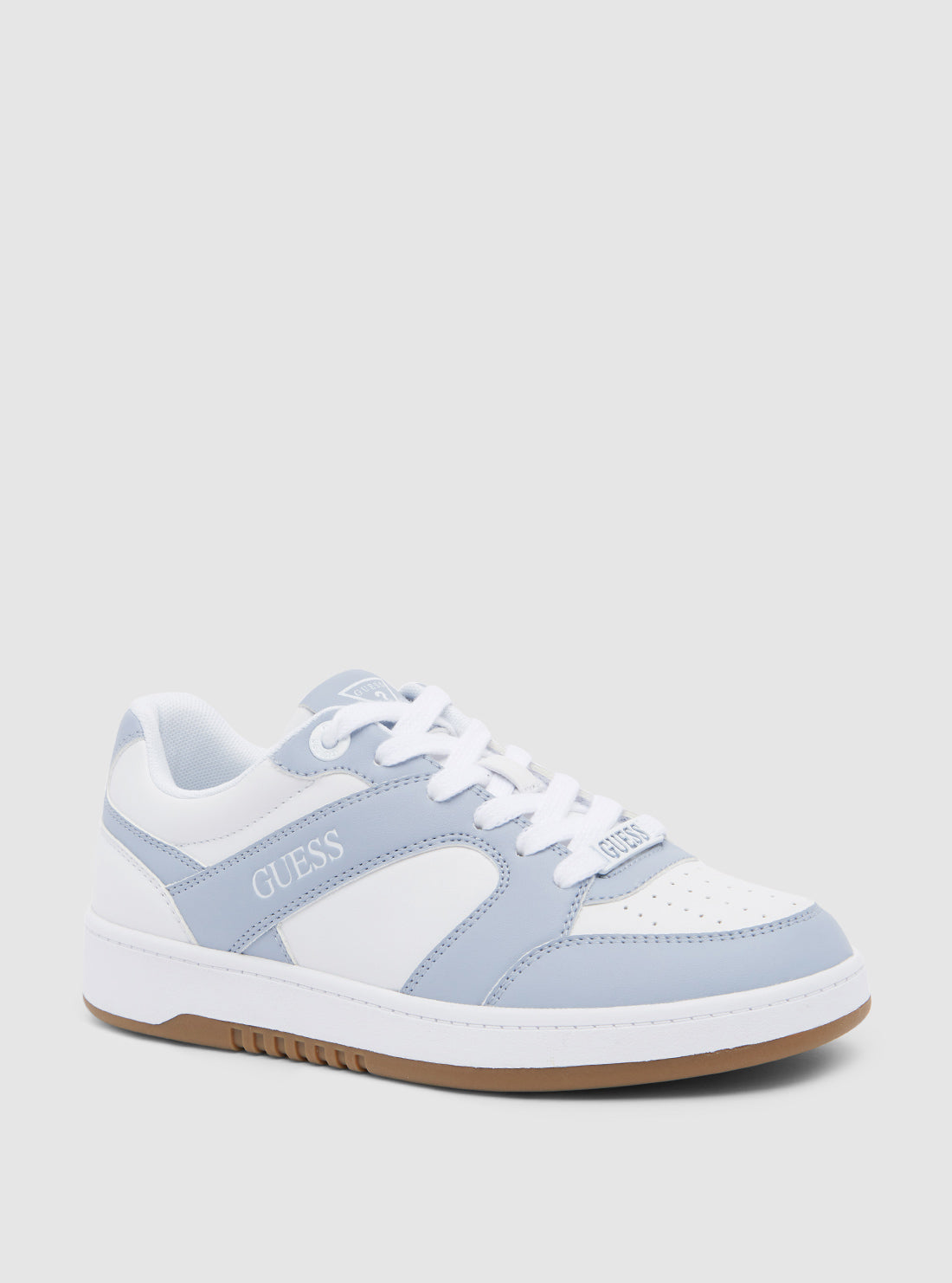 GUESS Womens Footwear White Blue Ellies Sneakers ELLIES Front Side View