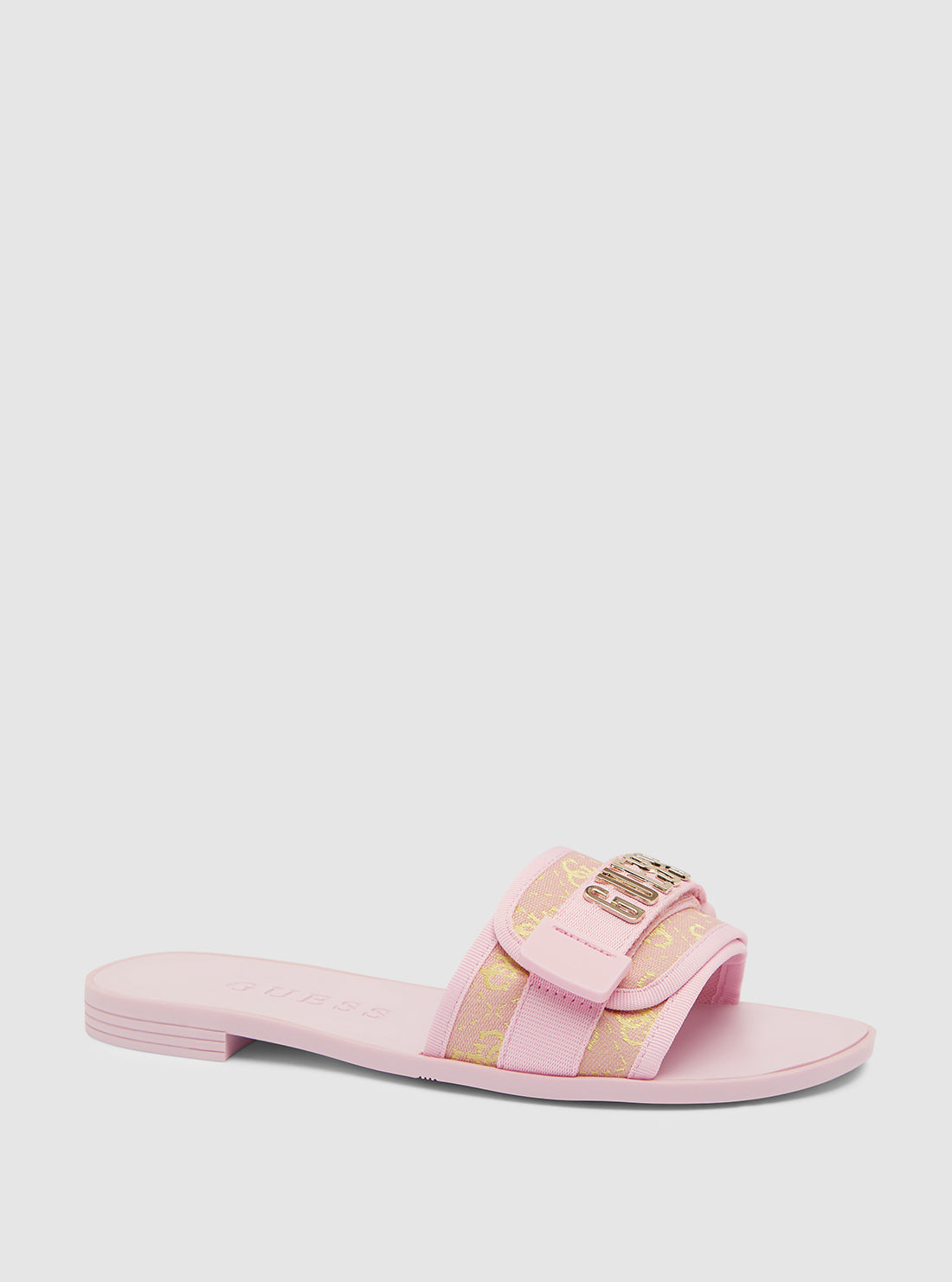 GUESS Womens Footwear Pink Elyze Slide Sandals ELYZE3 Front Side View