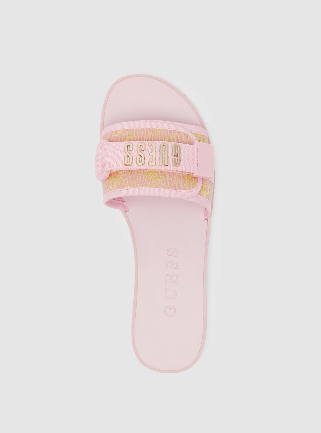 GUESS Womens Footwear Pink Elyze Slide Sandals ELYZE3 Top View