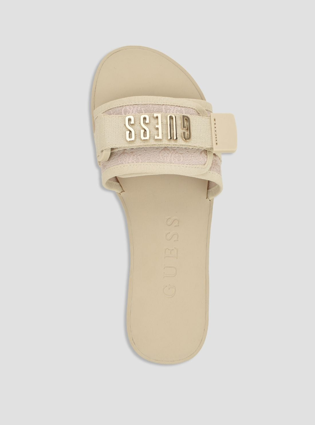 GUESS Footwear Ivory Elyze Flat Sandals ELYZE3 Top View