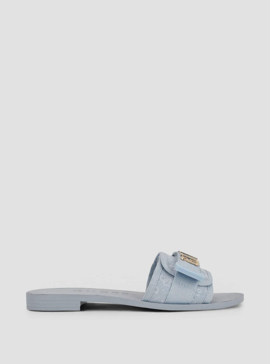 GUESS Womens Medium Blue Elyze Flat Sandals ELYZE3 Side View2