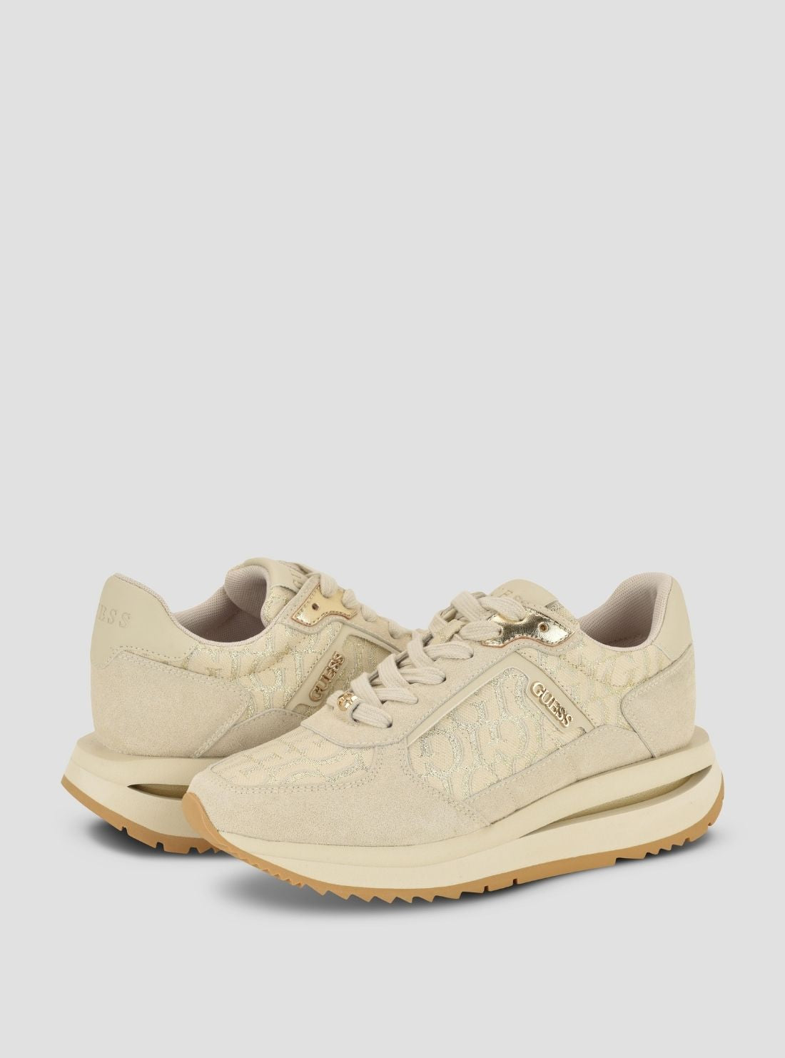 GUESS Womens Taupe Energy Sneakers ENERGY6 Front Side View