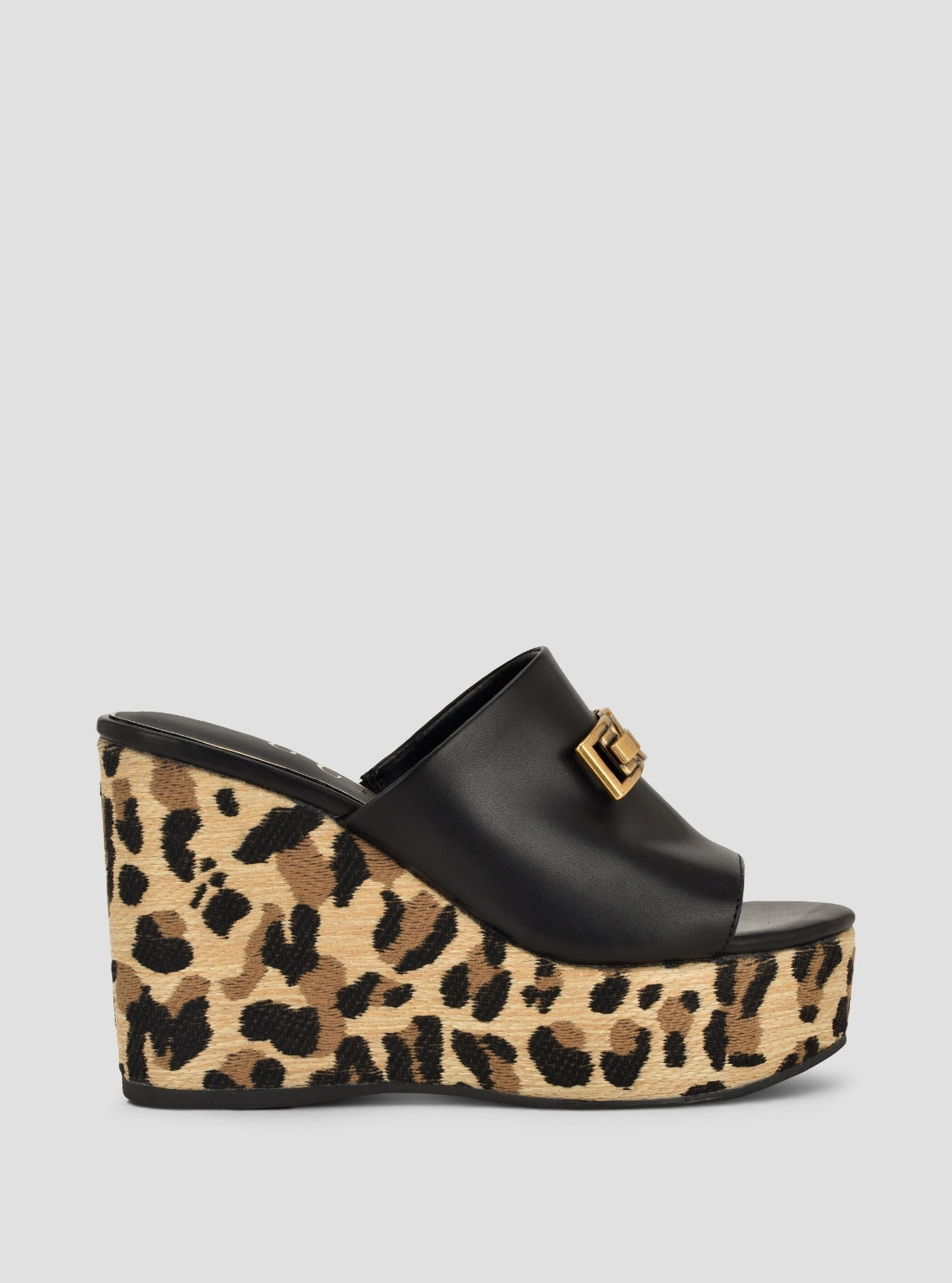 GUESS Footwear Black Multi Evenza Platform Sandals EVENZA3 Side View2