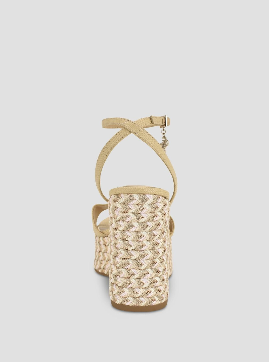 GUESS Accesories Light Natural Everly Wedge Sandals EVERLY Back View