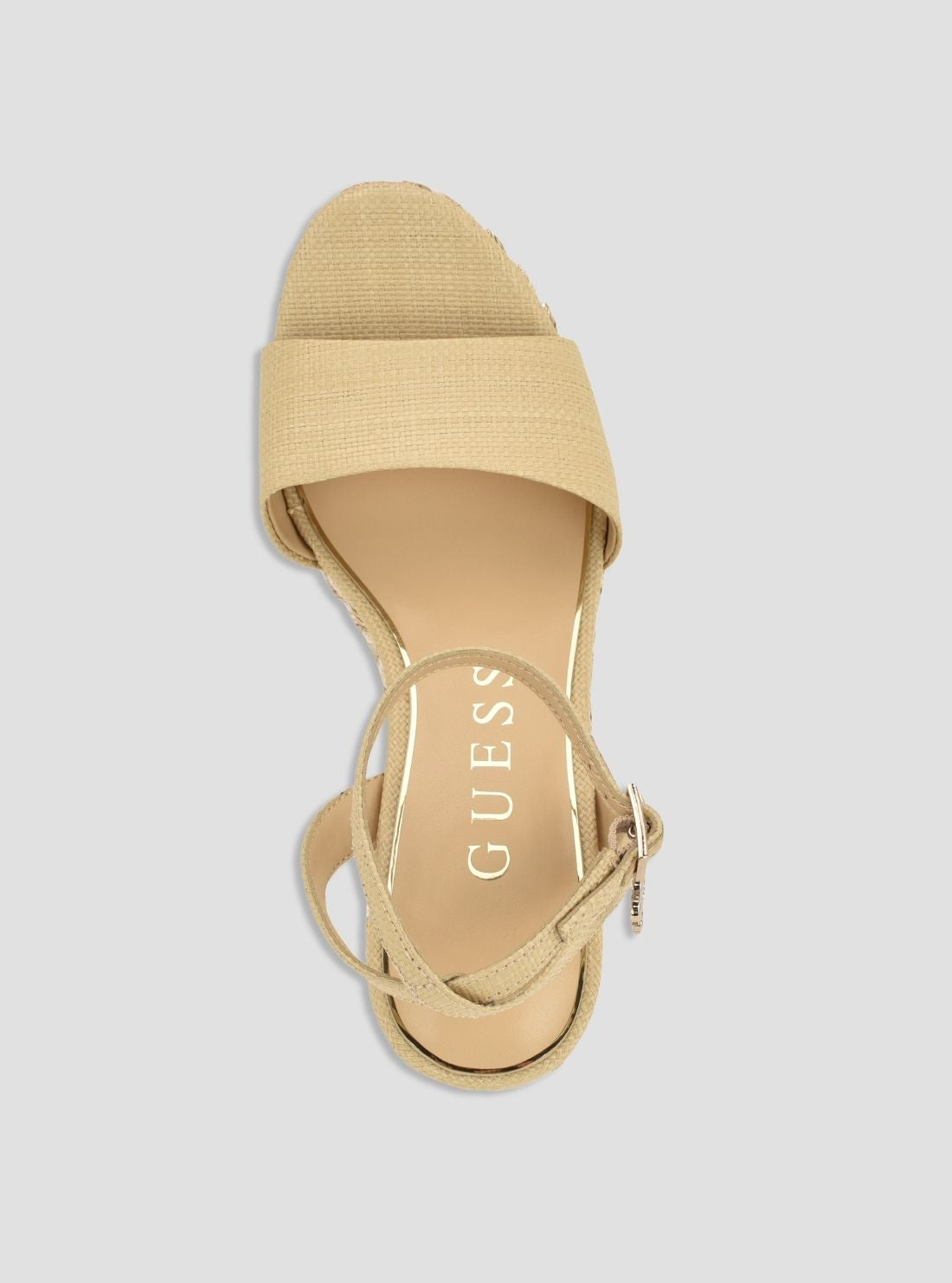 GUESS Accesories Light Natural Everly Wedge Sandals EVERLY Top View