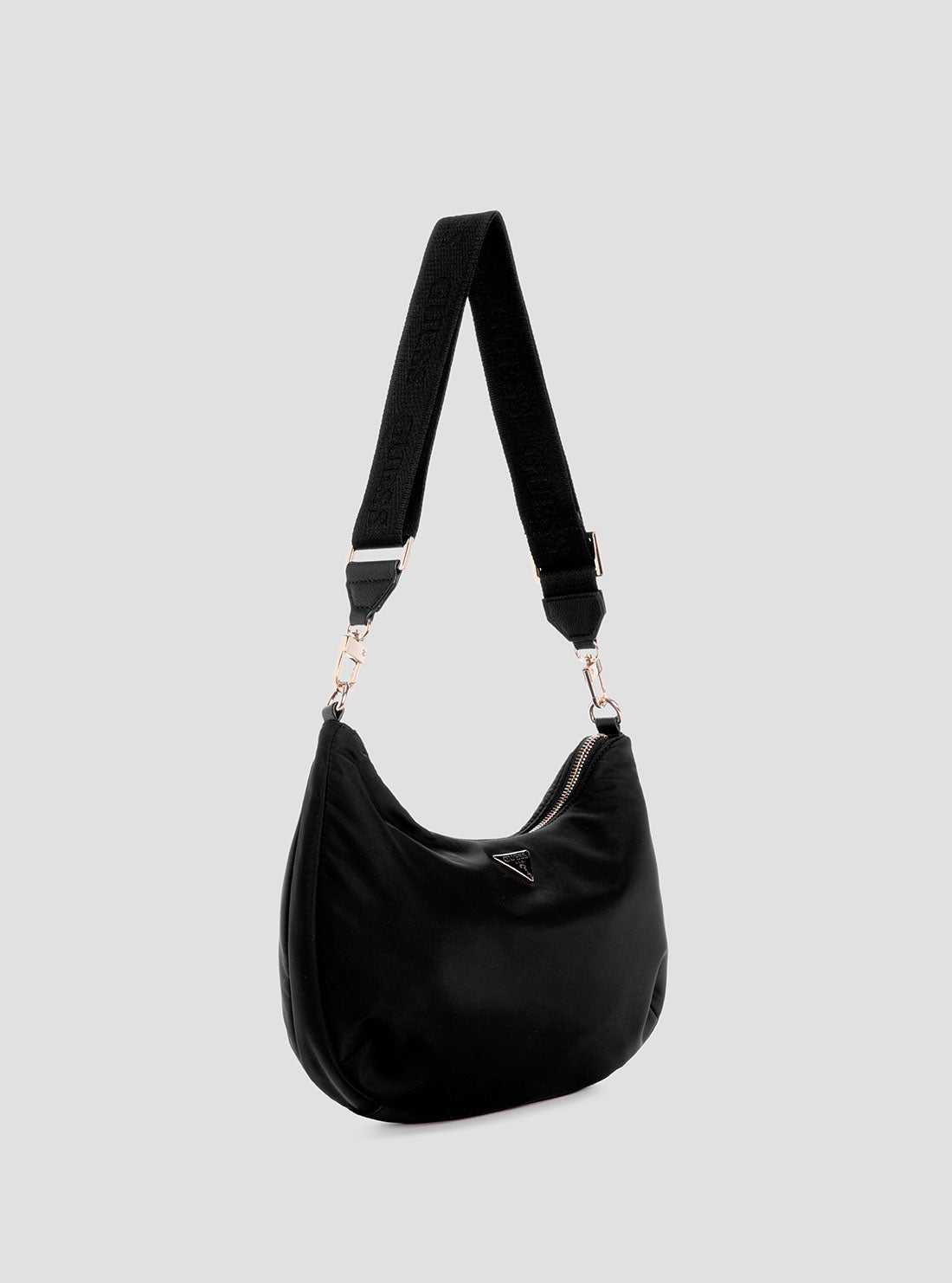 GUESS Womens Eco Black Gemma Hobo Shoulder Bag EYG839501 Front Side View