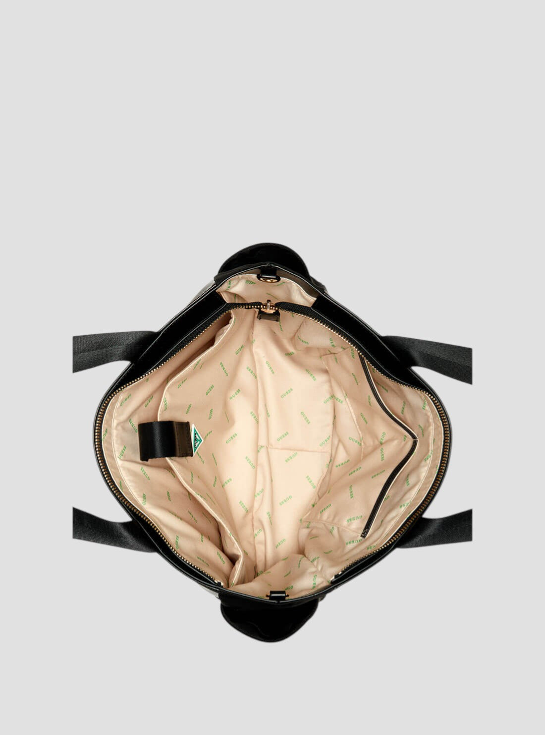 GUESS Womens Eco Black Gemma Travel Tote Bag EYG839524 Inside View