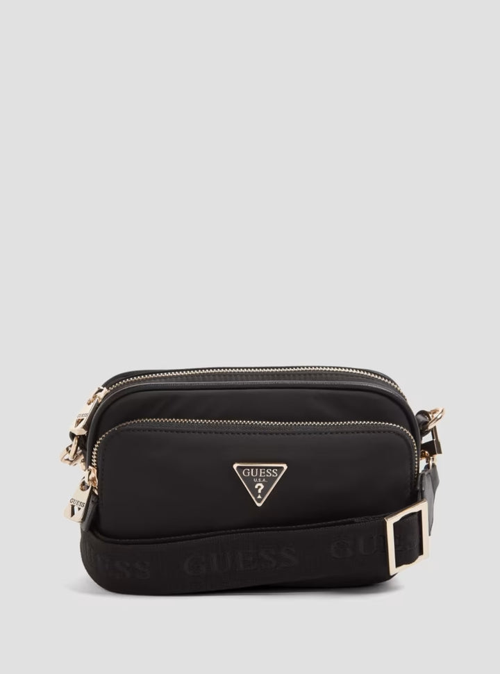 GUESS Womens Eco Black Gemma Crossbody Bag EYG839572 Front View