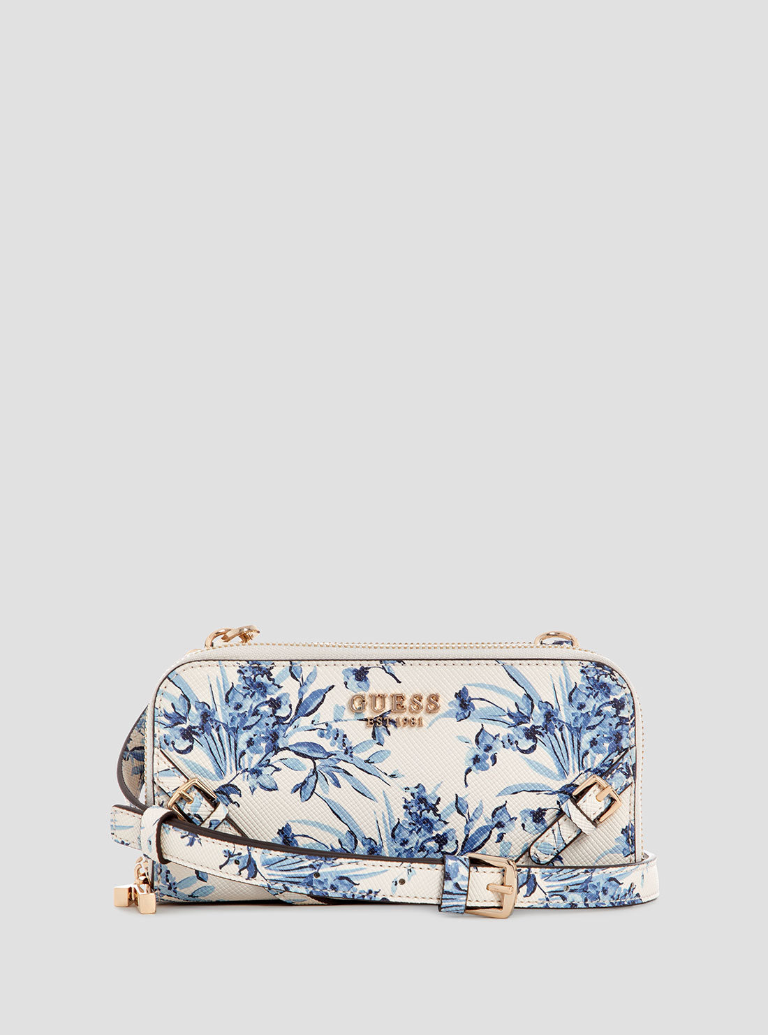 GUESS Womens Floral Multi Bramina Crossbody Organiser Bag FG963679 Front View