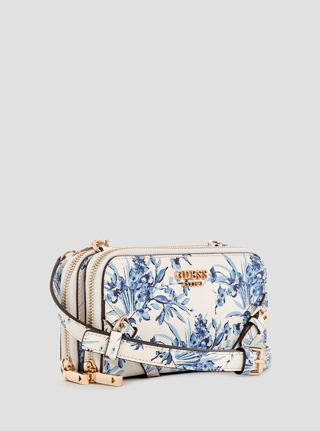 GUESS Womens Floral Multi Bramina Crossbody Organiser Bag FG963679 Front Side View