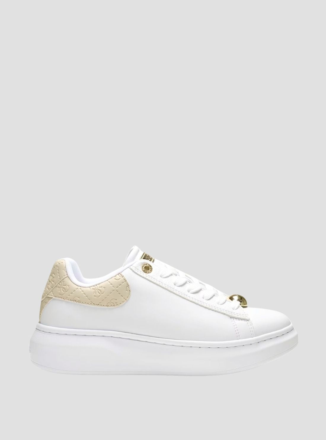GUESS Womens White Fireup Sneakers FIREUP Side View2