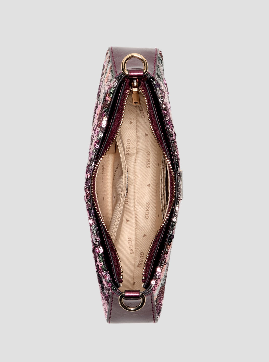 GUESS Womens Amethyst Multi Elsie Shoulder Bag FS965017 Inside View