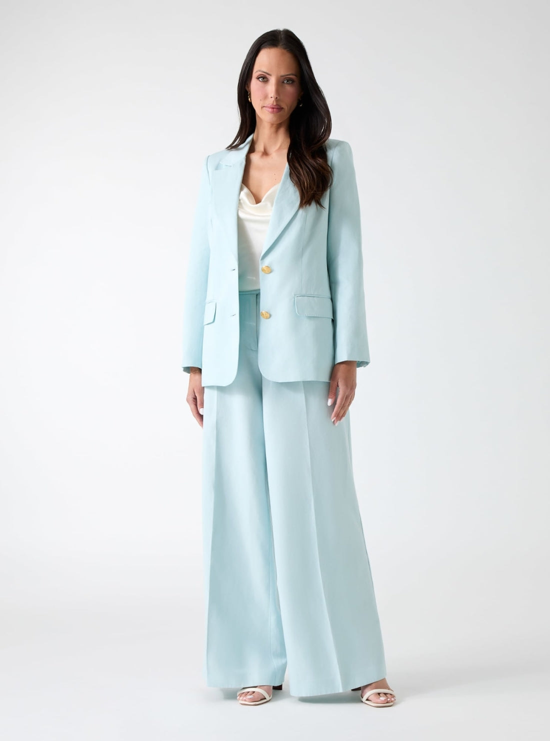 GUESS Eco Cloudy Blue Marciano Jane Wide Leg Pant G6GB04W1782 Full View