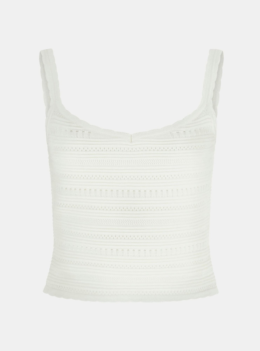GUESS Eco Marciano White Carol Sweater Top G6GR13Z0638 Flatlay
