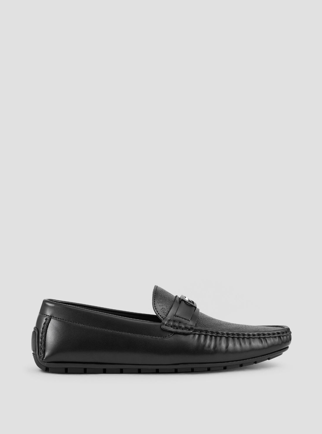 GUESS Footwear Black Gade Logo Loafers GADE Side View2