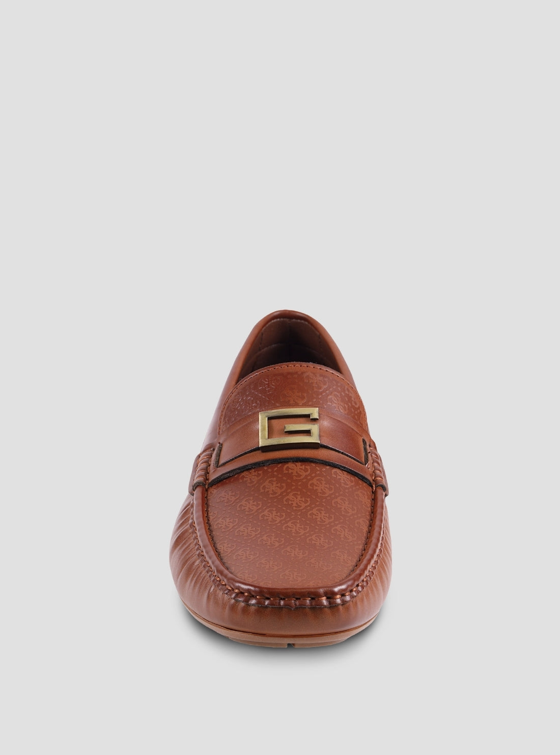 GUESS Footwear Brown Gade Logo Loafers GADE Front View